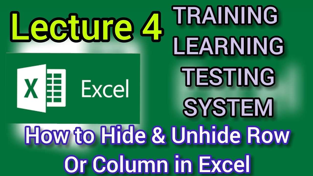 How to Hide & Unhide Row or Column in excel. Lecture 4 - YouTube