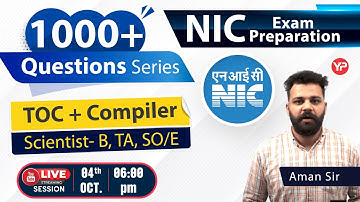 TOC + Compiler Free 1000+ Questions series on YouTube Live for NIC Scientist B, SO & TA 2023