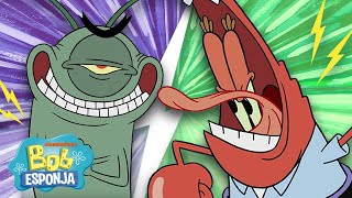 Don Cangrejo versus Plankton 🦀 La batalla por la fórmula secreta | Bob Esponja en Español