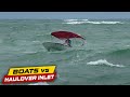 RED TOP LEGEND TAKES ON ROUGH WAVES !! | Boats vs Haulover Inlet