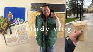 STUDY VLOG: productive day, coffee, stress, homework, studying, &amp; notes