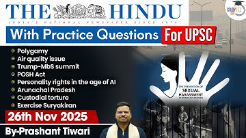 The Hindu Analysis | 26th November 2025 | The Hindu News Paper Today With Practice Questions