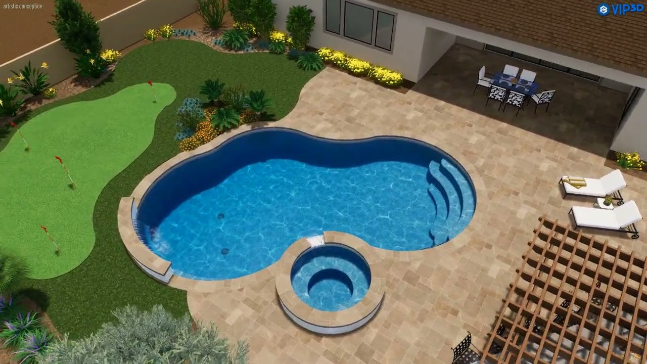 Freeform Swimming Pool and Spa 600sq