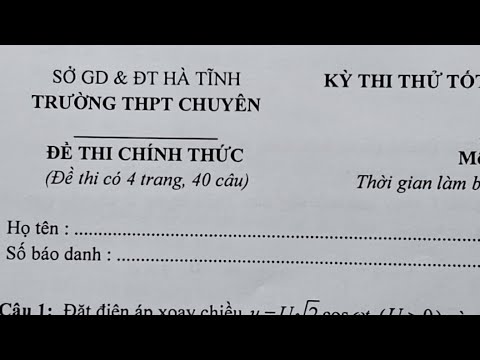 Chữa Đề Thi Thử Chuyên HÀ TĨNH Vừa Thi