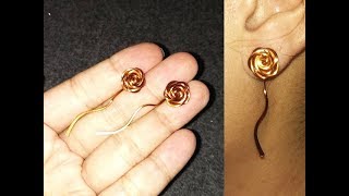 Simple Rose earrings for beginners - Handmade jewelry 49