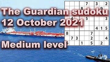 Sudoku solution – The Guardian sudoku 12 October 2021 Medium level