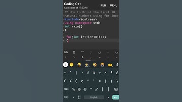 How to Print first ten natural numbers using for loop in C++? #c++ #cpp#cpptutorial #ctutorial #code