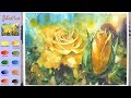 Without Sketch Flower Watercolor - Yellow Rose (color mixing, Arches)NAMIL ART