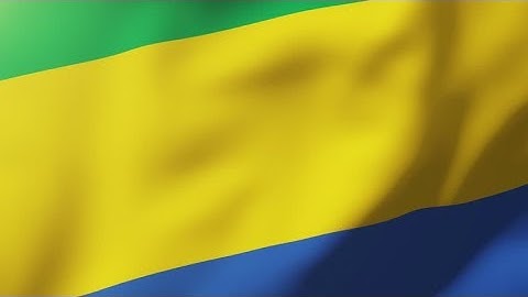 4K Gabon flag waving in the wind. Looping sun rises style. Animation loop Stock video