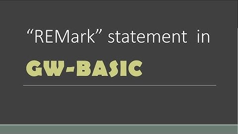 The "REMark" statement