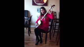 Playing some Minyo music for new friend Masako !