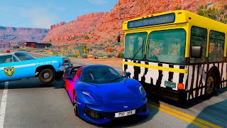 DACIA, VOLSKWAGEN, FORD, BMW COLOR POLICE CARS TRANSPORTING WITH TRUCKS - BeamNG.drive