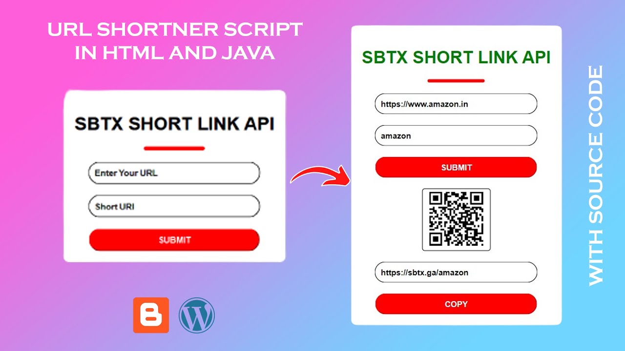 Professional URL Shortener With In Build QR-Code Script For Blogger