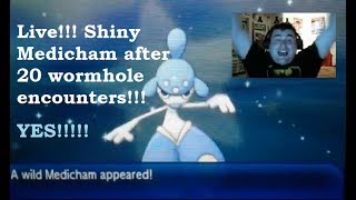 Live!!! Long awaited Shiny Medicham in Ultra Space after 20 wormhole encounters!