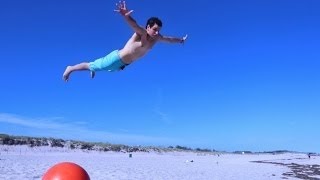 Insane Beach Ball DOUBLE FLIP!!!