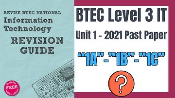 BTEC Level 3 IT - Unit 1 - P80 - "2021 Past Paper" - "Question 1A | 1B | 1C"