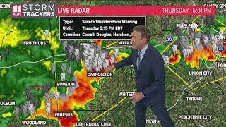 Severe thunderstorm warning for metro Atlanta counties: Thurs 5 p.m. update