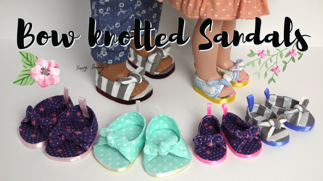 Bow knotted Sandals for 14.5 bow-knotted-sandals-for-14-5-and-18-dolls-free-pdf-pattern-happybankycraftymom-youtube