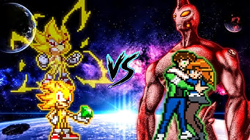 Super Sonic V4 (New) VS Ben 10 S3 V4 (all form) in Jump Force Mugen