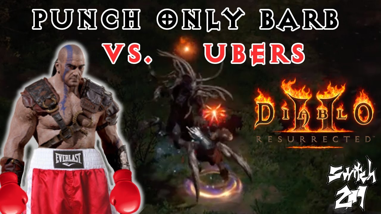 Budget Punch Only Barb Vs. Ubers: No Weapon, Just Fists, Hilariously Fun! - Diablo 2 Resurrected