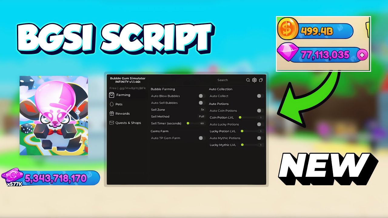 🔹[NEW✅] Bubblegum Simulator Infinity Script | x250 Sell, Auto Hatch Pet, Autofarm, Magnet And More!🔹