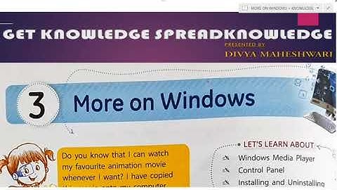 COMPUTER IT MATRIX PART-1 CLASS-5 CH- 3 MORE ON WINDOWS
