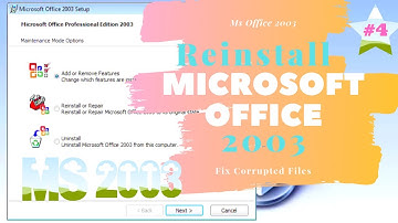 How To Reinstall Microsoft Office 2003.