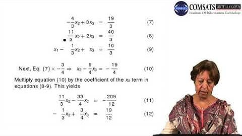 Gauss Jordan Elimination Method Numerical Computation in Hindi Urdu MTH375 LECTURE 12
