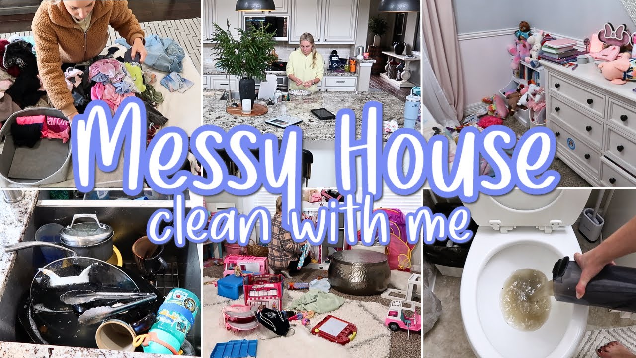 MESSY HOUSE CLEANING MOTIVATION / EXTREME CLEAN WITH ME 2024 / WINTER ...