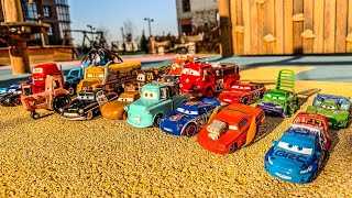 Looking for Disney Pixar Cars On the Rocky Road : Lightning McQueen, Mater, Dinoco McQueen, Mack