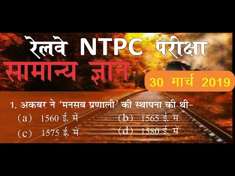 RRB NTPC EXAM 2019: GENERAL AWARENESS (Practice set) - 30 March 2019