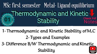 Thermodynamic & kinetic stability - Concept +Example + Type #mscchemistrynotes @itschemistrytime
