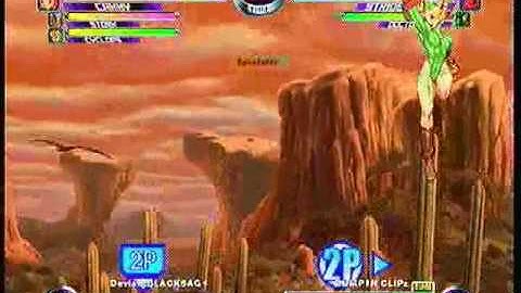 MvC2 Online (360): DeviantBlackSag (Cam/Storm/Cyke) vs Dumpin Clipz (Ruby/Strid/Doom) 1 .:2.17.10:.