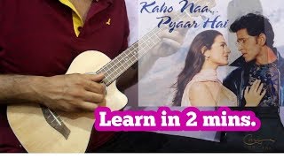 Vignette de la vidéo "Super Romantic Bollywood Tune - Kaho Na Pyaar Hai Theme on Ukulele"