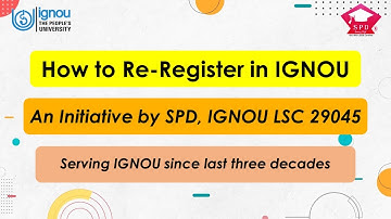 How to Re-Register in IGNOU | Help video how to Re-Register in IGNOU | IGNOU study centre SPD 29045