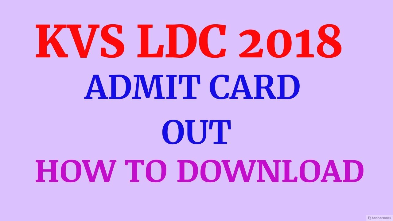 KVS LDC 2018 ADMIT CARD OUT | HOW TO DOWNLOAD | BY JOBS FORM