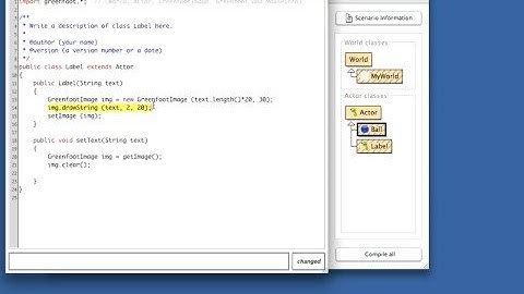 Greenfoot: Displaying text (Part 2 of 2)