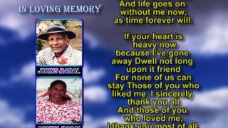Johns Badal and Agnita Badal memory