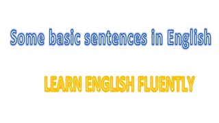 Some basic sentences in English |Antara School |