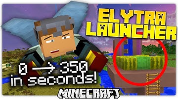 Minecraft ULTIMATE ELYTRA LAUNCHER | Fly Up 350 Blocks in Seconds | Survival Friendly