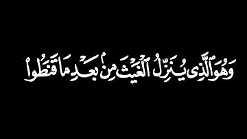 وهو الذي ينزل الغيث || كروم شاشة سوادء قران كريم بدون حقوق جاهزة للتصاميم القارئ علي بن راشد الوصابي