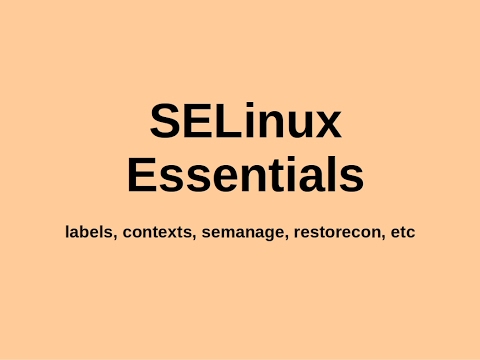 SELinux Essentials + RHCE(TOPIC)