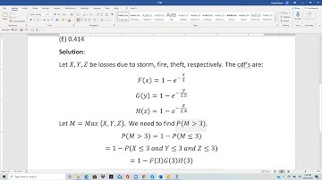 Actuarial SOA Exam P Sample Question 79 (once 103) Solution