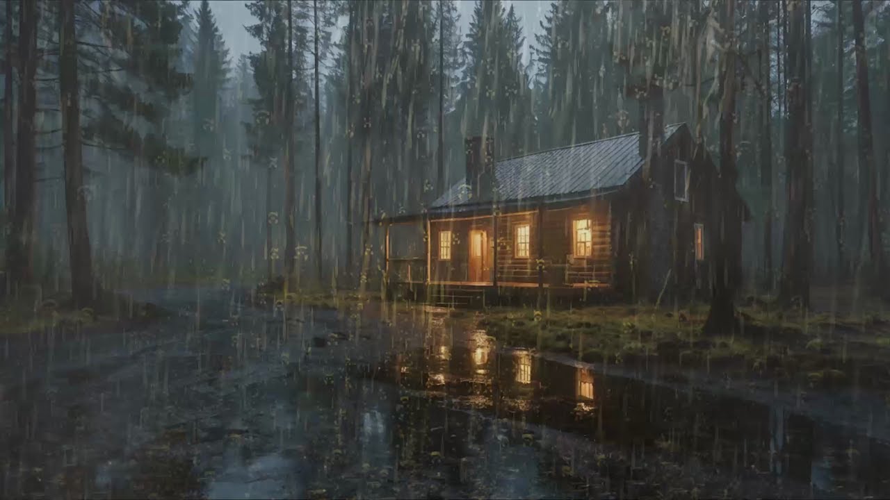 Rain Sounds For Sleeping - 99% Instantly Fall Asleep With Rain Sound outside the window At Night