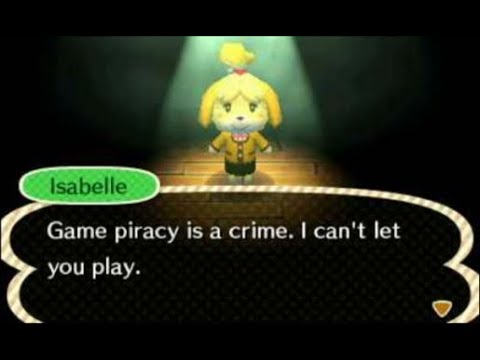 Animal Crossing: New Leaf - Anti-Piracy screen (Isabelle)