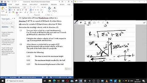 Engineering Science N4:Kinematics (Resultant Velocity- magnitude and direction)