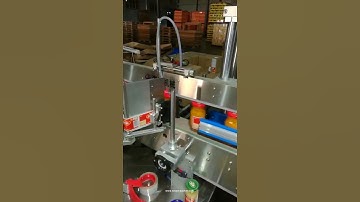 Juice glass bottle high speed automatic two side wrap labeling machine running video