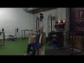 Seated bottom-up press: 16 kg on 24 kg kettlebell