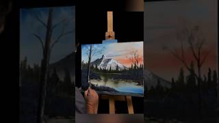 #mountains #howtopaint #oillandscape #paintingforbeginners #shorts #bobross