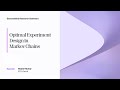 Mojmír Mutný - Optimal Experiment Design in Markov Chains